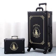 Neue Frauen Retro Hand stickerei Reise Koffer Roll Gepäck sets,12 "20" 22 "24" 26 "zoll Trolley