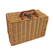 Suitcase Rattan Storage Box Basket Woven For Picnic Outside Party Travel Living Room Clothes  Toy Wooden Seagrass Baskets Wicker
