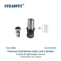 STRADPET Cello Titan Ende Taste und Schloss Zylinder für Durchmesser 10mm Endpin nur, Leichte, 6