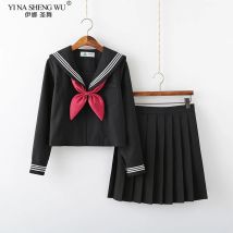 Schwarz Weiß JK Uniform Sommer Kurz/langarm Japanische Schuluniformen Mädchen Sailor Sets Faltenrock JK Uniform COS Kostüm