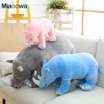 40/60/80 cm Riesen Plüsch Nashorn Spielzeug Lebensechte Stofftier Kissen Zoo Puppen Baby Kissen Kinder Beschwichtigen spielzeug Mädchen Geburtstag Geschenk