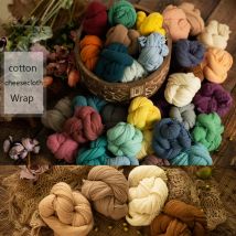 Neugeborenen Cheeseloth Wrap Baumwolle Gaze Baby Swaddle Decke Neugeborenen Stretch Stricken Wrap Fotografie Requisiten, # P2507