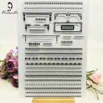 Aluminium klare Stempel Vintage Rand Rand Scrap booking Karte Album Papier Handwerk Gummi walze transparente Silikon klare Stempel