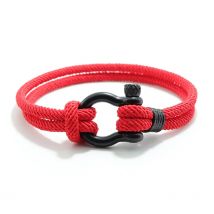 Men Bracelet Rope Horseshoe Buckle Lucky Red Thread Braslet Double Layer Wrap Braclet For Hombre Outdoor Survival Brazalete Gift