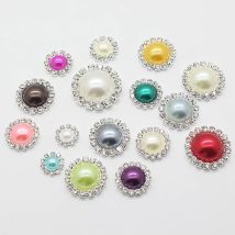 Trend 10 Stück/Set, verschiedene Größen, Strass-Diamant-Knopf, gemischte Farben, Perlenknopf, Hochzeitskleidung, handgenähte Mädchen-Dekoration