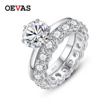 OEVAS Echt 2 Karat + 2,2 Karat Volle Moissanite Braut Ringe set 100% 925 Sterling Silber Engagement Hochzeit Party Feine schmuck