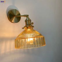 IWHD Bernstein Glas LED Wand Leuchten Schalter Auf/Off Neben Lampe Schlafzimmer Cafe Treppen Nordic