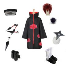 Brdwn naruto akatsuki Unisex Sand Sasori Cosplay Kostüm komplettes Set (rote Wolke Umhang Stirnband