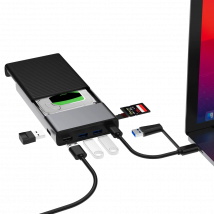 Colorii USB C HUB with Hard Drive Enclosure 2.5 SATA to USB 3.0 Type C Adapter for External SSD Disk HDD case