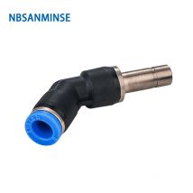 NBSANMINSE 10 Stück/Lot PLJ 45C Grad Winkelstück aus Kunststoff, pneumatischer Messing-Luftanschluss für PU-PA-Rohr-Automatisierung