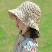 Baby-Strohhut für Mädchen und Jungen, Sommer, Strand, Reisen, Kinderhüte mit verstellbarer Spitze, winddichtes Seil, Modeaccessoires, 2–6 Jahre