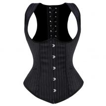 Stahlstäbchen-Korsett, Übergröße, Unterbrustkorsett, Schultergurte, Gothic-Korsett, Weste, Steampunk-Korsett, Schwarz, Lila