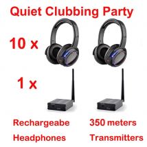 500m Abstand Silent Disco Led Drahtlose Kopfhörer-10 Headsets mit 1 Sender