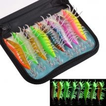8 Teile/beutel Leucht 20g Tintenfisch Angeln locken Garnelen Jigs Holz locken 3D Augen Octopus lockt Tintenfisch Künstliche köder jigging haken