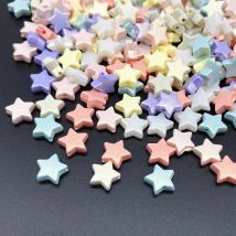 100pcs 10mm Matte Star-Shape Acrylic Beads Jewelry Making Bracelet Pendant DIY