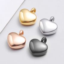20pcs/lot Stainless Steel 4 Colors Heart Locket Cremation Heart Charms Memorial Ashes Urn Necklace Keepsake Pendant