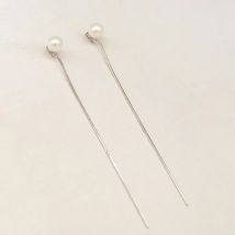 REETI 925 Silber Ohrringe Für Frauen Lange Quaste Ohrringe Ohr Linie pendientes Perle Silber Ohrring Frauen Ohrringe