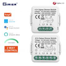 GIRIER Tuya ZigBee 3.0 inteligentny moduł przełącznika ściemniacza, obsługuje 2-kierunkowe