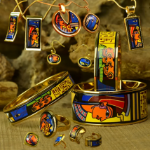 2021 neue zubehör Cleopatra serie mode emaille schmuck neue cloisonné frau armband anhänger ring