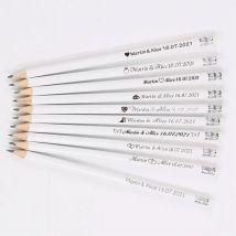 20/50/100Personalized Engraved Wooden Pencils Customized School Decor Pen With Eraser Wedding Gift Favors Baby Shower Party 19CM