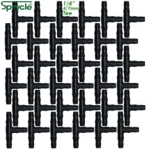 SPRYCLE 100-500PCS 1/4 Zoll Anschluss Joint T Bewässerung Tropf Bewässerung Pflanzen Im Freien Garten Werkzeuge für 4mm/7mm Rohr Schlauch