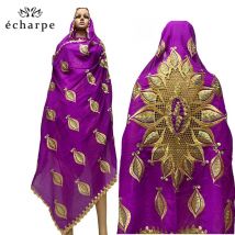 Große Schals aus 100 % Baumwolle. Schöne Stickerei auf dem Rücken. Multifunktionale Schals für afrikanische Frauen EC050