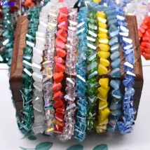 Farbe glänzende 80 Stück 6 mm Dreieck Kristallperlen Glas tschechische Perlen für Schmuckherstellung DIY Handarbeit Ohrring Halskette Zubehör