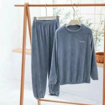 Plus Größe 6XL 150KG Winter Fleece Pyjama Anzug Weibliche Nachtwäsche Lose Pyjama Set Frauen Langarm Nachtwäsche