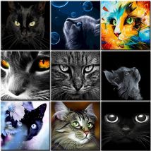 Öl Katze Malerei Durch Anzahl Tier Auf Leinwand Mit Rahmen Acryl Für Zeichnung Erwachsene Kit Bild Farbe Durch Anzahl Färbung dekor Geschenk