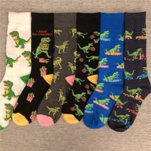 Happy Funny Erwachsene Mid Calf Crew Socken Sport Tyrannosaurus Rex Dinosaur Fire Jurassic Period Park Pommes Frites Spielen Sie Basketball