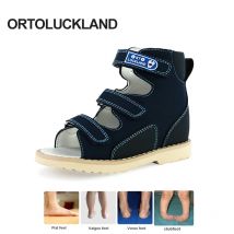 Children Sandals Kids Boys Orthopedic Arch Support Shoes Summer Girls Toddler Leather Flatfeet Footwear 2To 12Years Age