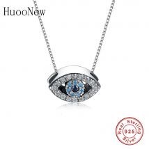 925 Sterling Silber Tier Türkische Evil Eye Blue Clear Zirkonia Stein Anhänger Halskette Frauen Mädchen Halsband Student Schmuckstück Mode