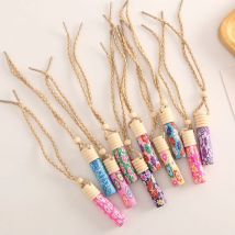 10pcs/lot 10ml screw print perfume bottle polymer clay empty small perfume refillable bottle Car Pendant Personalized Gift