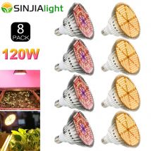 8 pz/lotto luce calda spettro completo LED coltiva luci 180 Led lampada per piante 120W lampadina a LED per piante fiori giardino Vegs Phytolamp E27