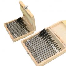 16/13pcs/BOX  6mm-38mm Flat Drill Long High-carbon Steel Wood Flat Drill Set Woodworking Spade Drill Bits Woodworking Hand Tool