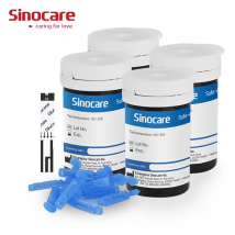 Sinocare Strisce reattive per la glicemia, lancette per il test del glucometro del diabete per Safe-Accu