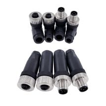 Conector de sensor M12, 4 pines, 5 pines, M12-8, resistente al agua, macho y hembra, tornillo, acoplamiento roscado, conectores de sensor de código A