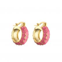 HECHENG,1 Pair,Geometric Irregular Brass Earrings,Circle Dripping Oil Hoop Earrings,Enamel Earrings For Women