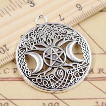 10pcs Charms Baum Des Lebens Nordischen Viking Mond Sterne 39x34mm Tibetischen Bronze Silber Farbe Anhänger Antike schmuck, Die DIY Handgemachten Handwerk