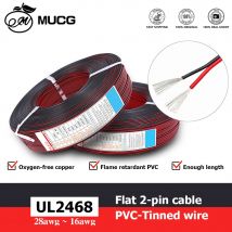 Cavo a 2 pin rosso nero cavo piatto elettrico 5v 12v 24v led Automotive 18awg cavi elettrici per auto 16awg 20awg 16 18 20 24 26 28 awg