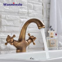 Antico Bidet doccia bagno lavabo rubinetto doppio maniglie miscelatore acqua calda fredda rubinetto girevole in ottone antico rubinetto dell'acqua della toilette