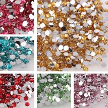 1000 Stück nicht Hot Fix Strasssteine 2 mm rund Harz Flatback Kristall Strass DIY Nail Art Schmuck Kleidungsstück Dekorationen zum Aufkleben