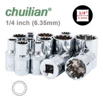 1/4 Zoll 6,35 mm Vierkantantrieb 12-Punkt-Steckschlüssel Ratschenschlüssel 12 Zähne Steckschlüssel Handwerkzeug 12 Winkel Pflaumenblütenhülse