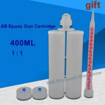 400ml 1:1 Verhältnis AB Epoxy Kleber Gun Leere Patrone Barrel und Mischen Rohr MC10-18 Gewinde Mund
