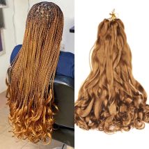 Lose Welle Spirale Wellung Häkeln Haar Synthetische Zöpfe Ombre Pre Gestreckt Flechten Haar Extensions Für Frauen Französisch Locken