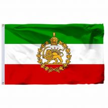Bandiera della Marina dell'Iran, 1933-1980, 90x150 cm, 3x5 piedi, Poliestere 100D, Doppia cucitura, Alta qualità, Banner Ensign 21x14 cm