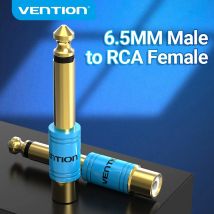 Vention RCA auf 6,35 mm 1/4 Zoll Adapter, vergoldet, 6,5 mm Stecker, Mono auf Cinch-Buchse, Audio-Anschluss für Gitarre, Computer, Mikrofon