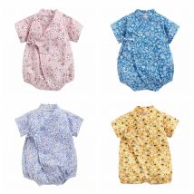 Sanlutoz Sommer-Baby-Bodys, Baumwollkleidung für Babys, Jungen und Mädchen, niedliche Blumen, Cartoon-Neugeborenen-Body mit kurzen Ärmeln