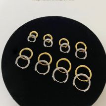 100% Real 925 Sterling Silver Minimalist Bohemian Round Ear Buckle for Women Punk Unisex Rock Hoop Earring Jewelry Accessories