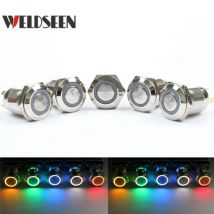 12mm Metall Taste Schalter Momentary Rast Typ Elektrische Power-Taste Feste Schalter 3V 6V 12V 24V 220V LED Licht